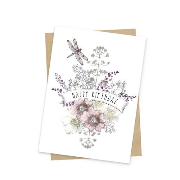 Mini Dragonfly Birthday Greeting Card | Papaya