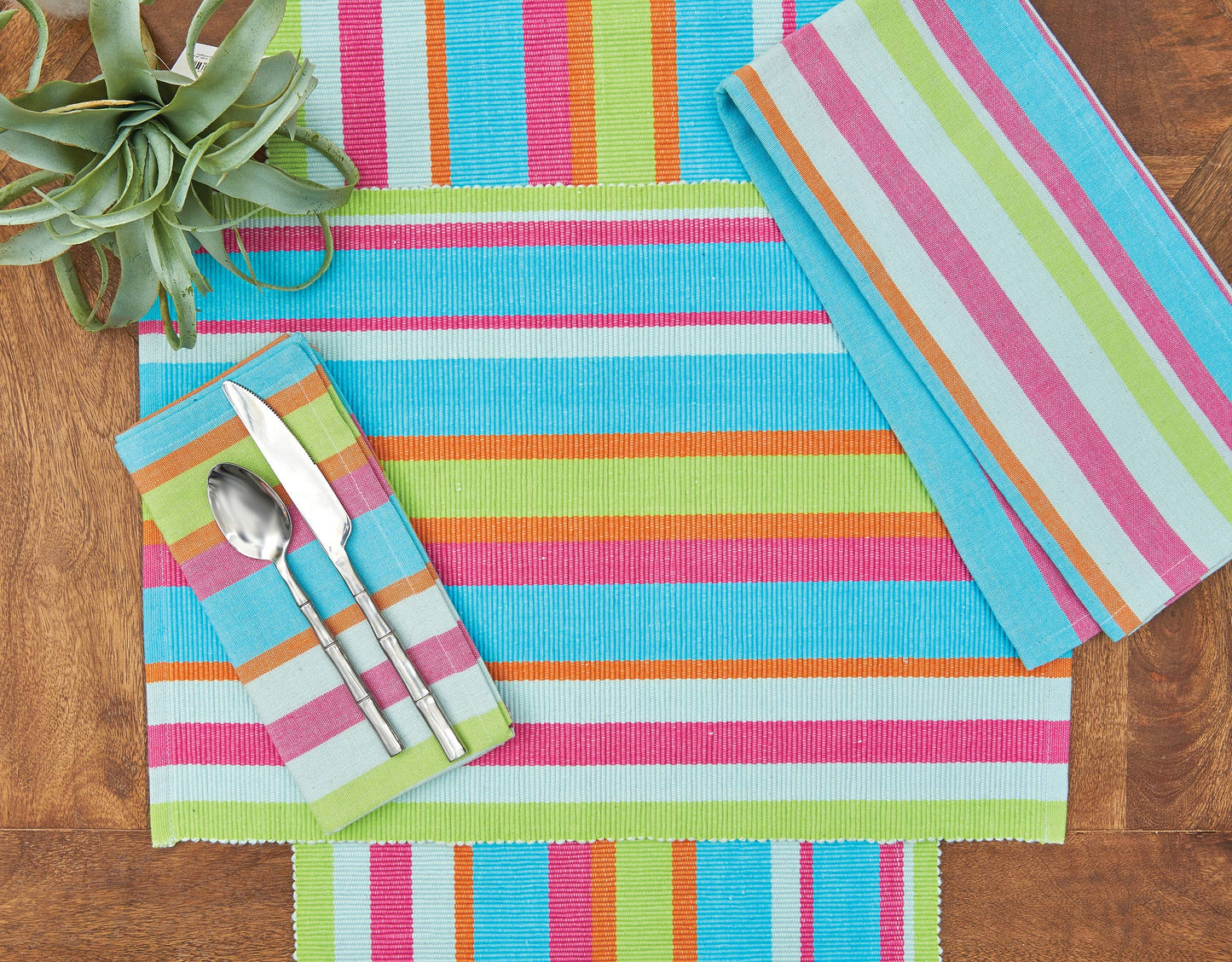 Key Lime Stripe Table Runner | C&F Home