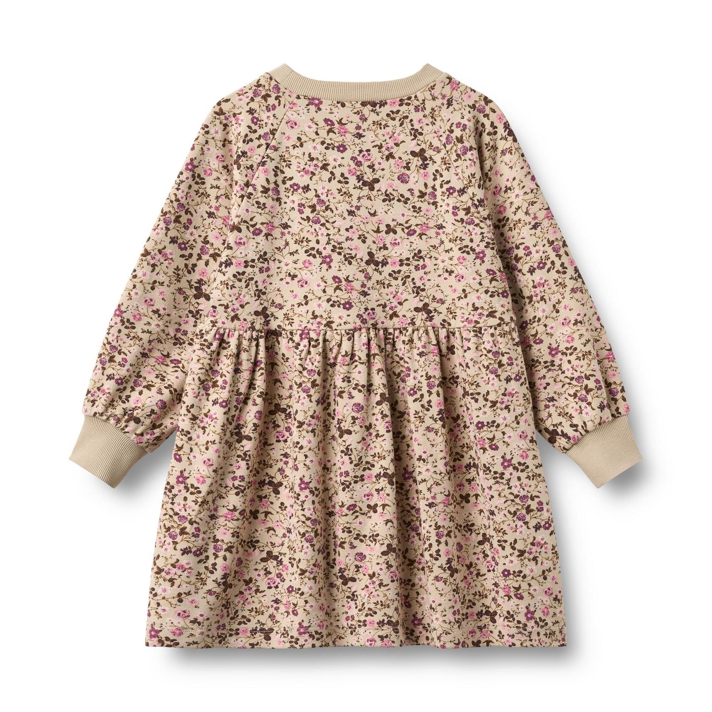 Dorthea Soft Sand Flower Wine Dress | Wheat