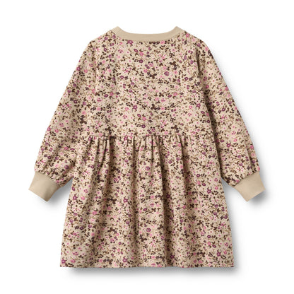 Dorthea Soft Sand Flower Wine Dress | Wheat