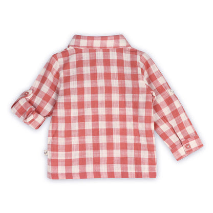 Arden Gingham Shirt & Cord Pant Set | Viverano Organics