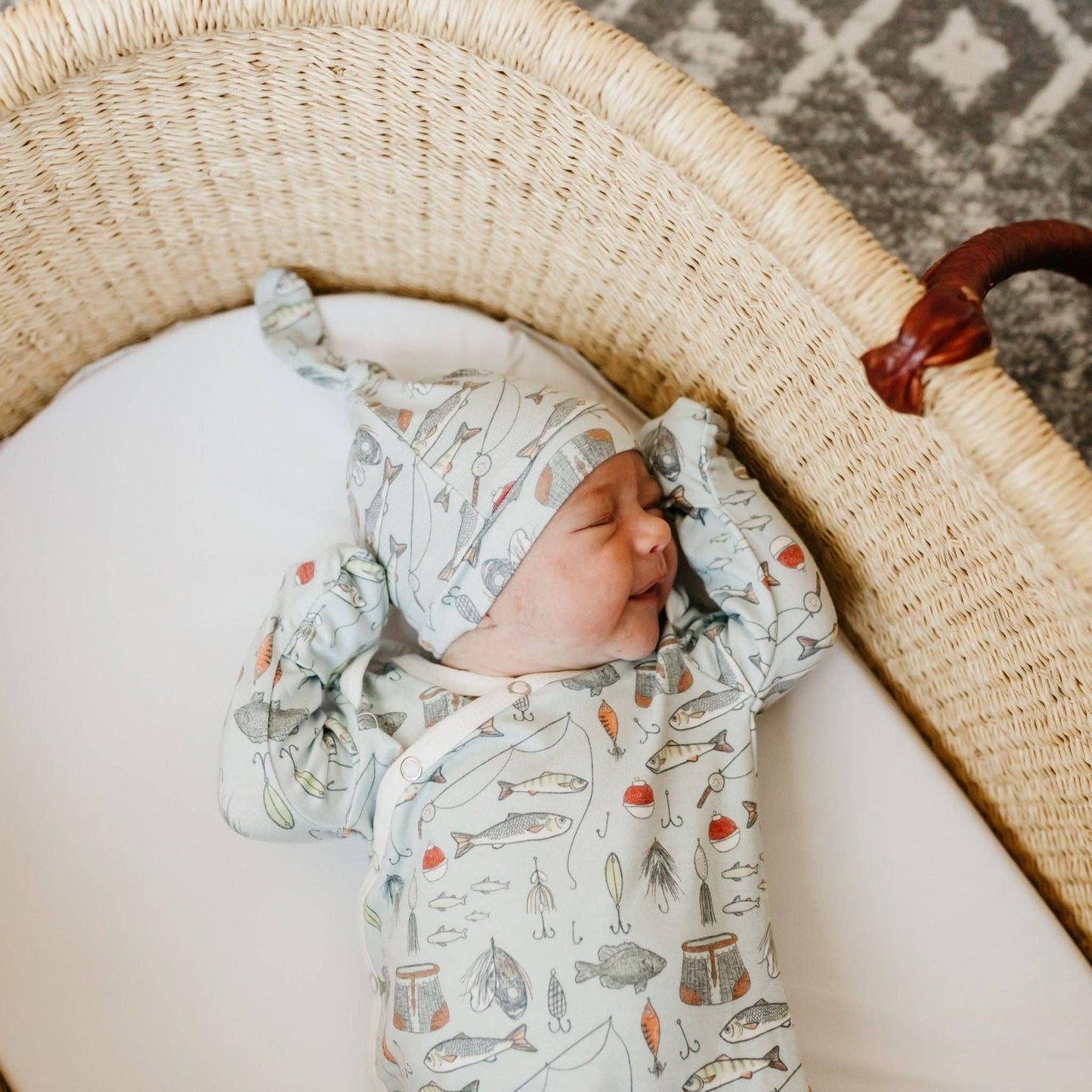 Trout Newborn Knotted Gown | Copper Pearl