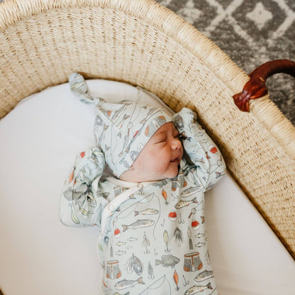 Trout Newborn Knotted Gown | Copper Pearl