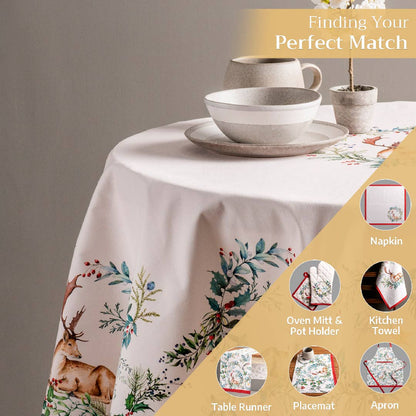 Holly Time Cotton Tablecloth (Various Sizes) | Maison d'Hermine