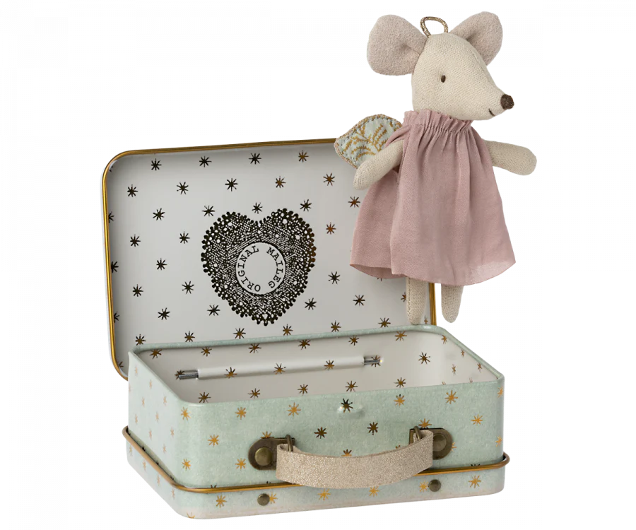 Guardian Angel Mouse in Suitcase | Maileg