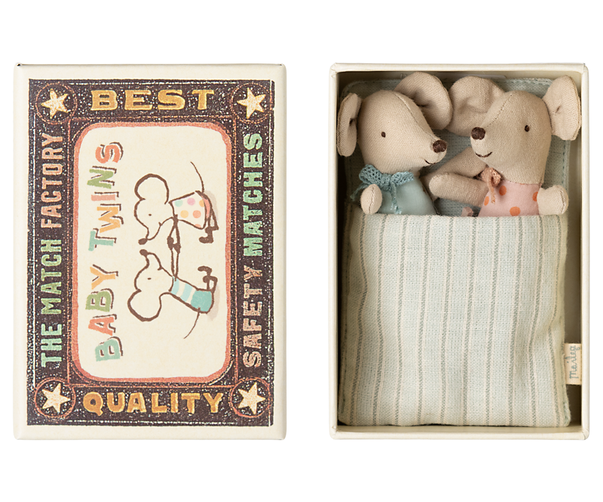 Twin Baby Mice in a Matchbox | Maileg