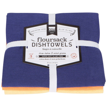 Dusk/Apricot/Sunray Floursack Dishtowels (Set of 3) | Danica