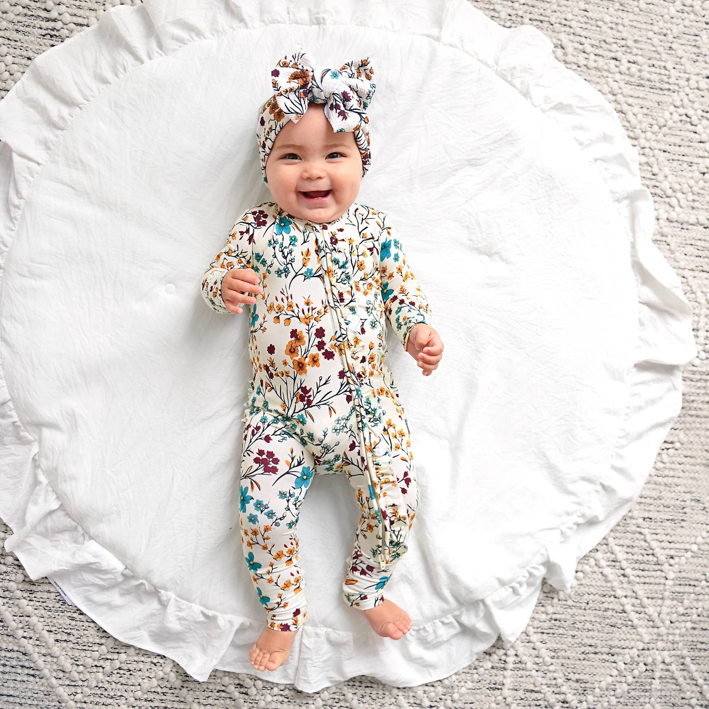 Maren Floral Bamboo Ruffle Romper | Gigi & Max