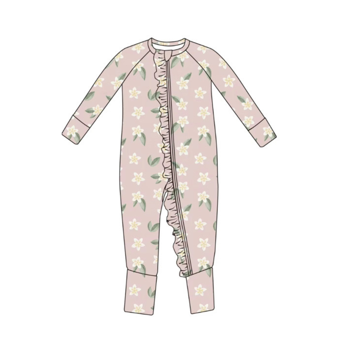Plumeria Bamboo Convertible Ruffle Romper | Emi Lei