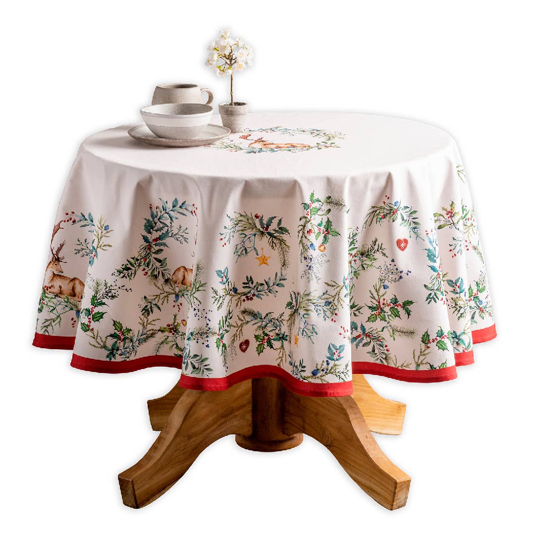 Holly Time Cotton Tablecloth (Various Sizes) | Maison d'Hermine
