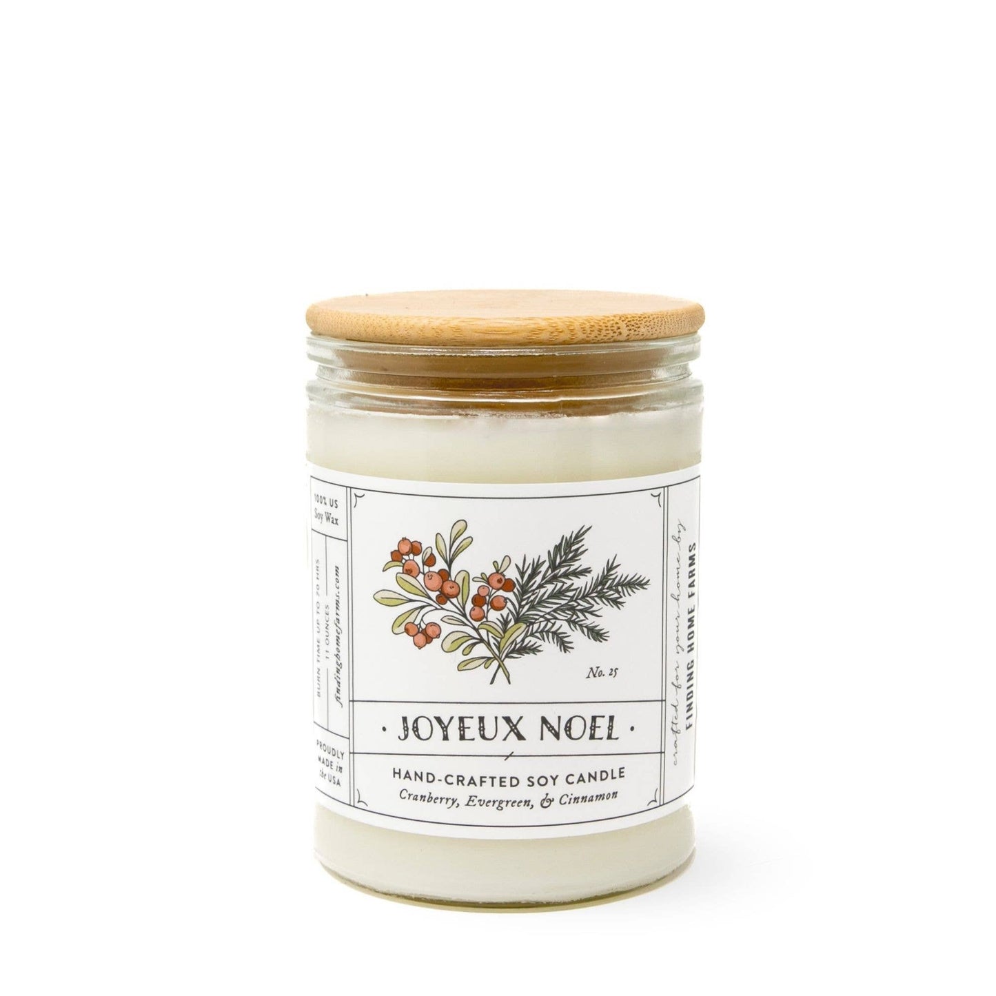 Soy Candle - Joyeux Noel Scent | Finding Home Farms