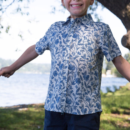 Boys Collar Shirt - Vintage Blue | Beet World