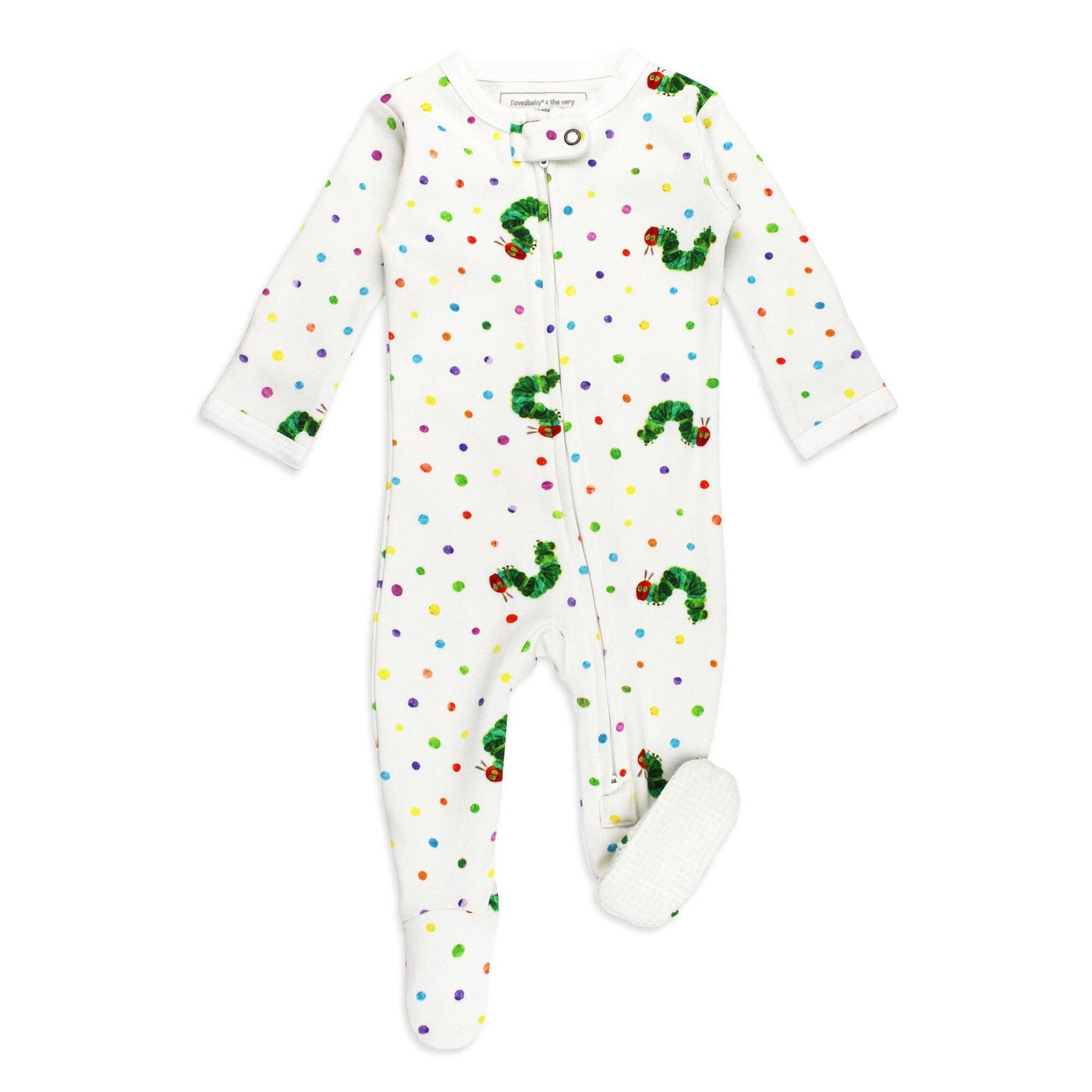 Organic 2-Way Zipper Footie in Caterpillar | L'ovedbaby