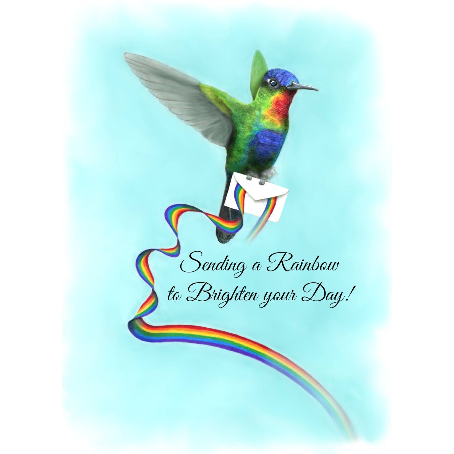 "Sending a Rainbow to Brighten Your Day" Hummingbird Card | Ripples Greeting Cards