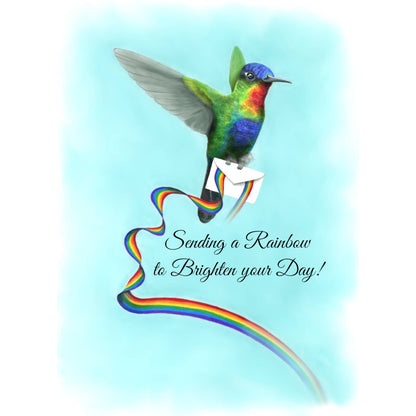 "Sending a Rainbow to Brighten Your Day" Hummingbird Card | Ripples Greeting Cards