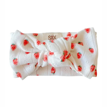 White Strawberry Organic Pointelle Bow | Siix Collection