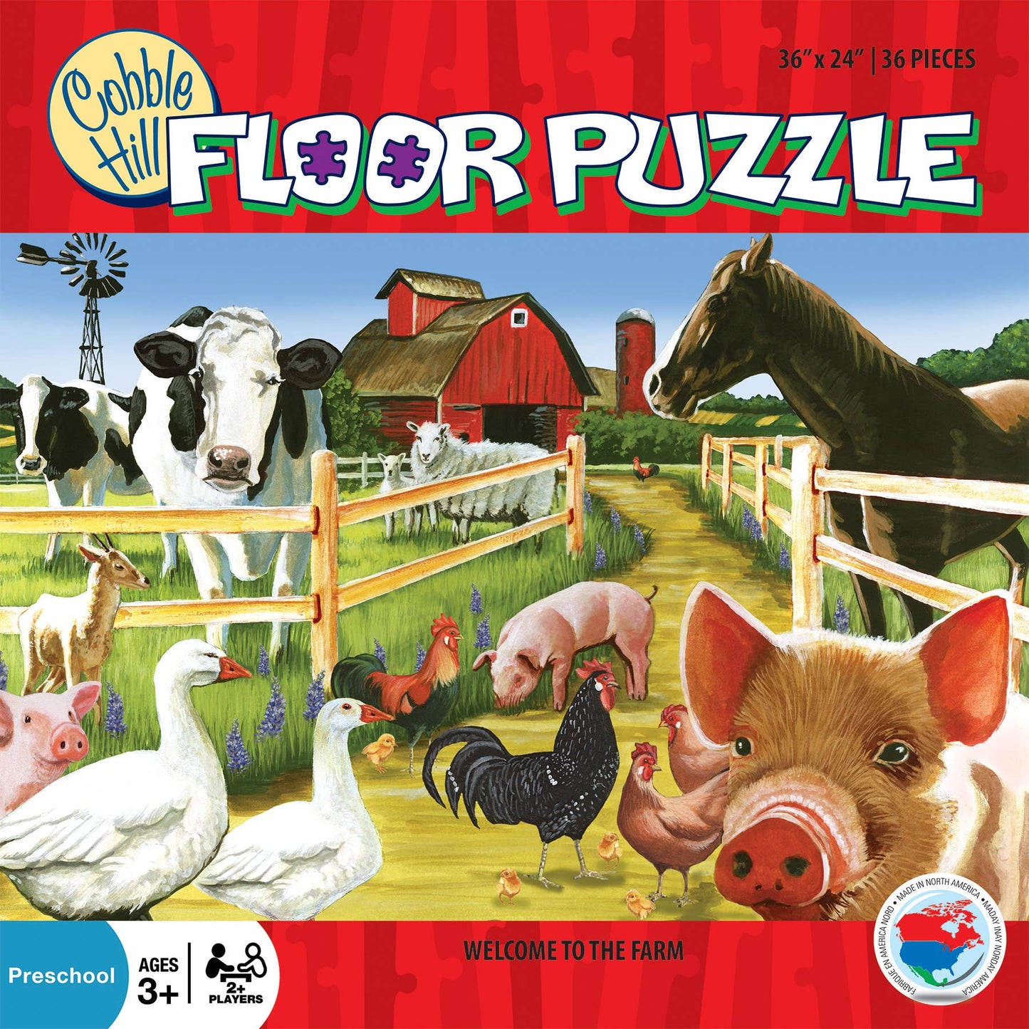 Welcome to the Farm - 36pc Floor Puzzle | Cobble Hill Puzzles