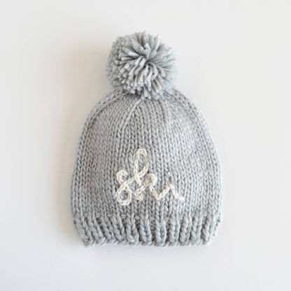 Grey Pom Ski Hat | Figgy Friends