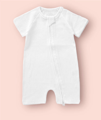 Baby Organic Ribbed Zipper Romper | Little Organic Co.