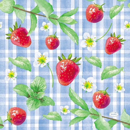 Strawberry Picnic Beverage Napkin | Duni