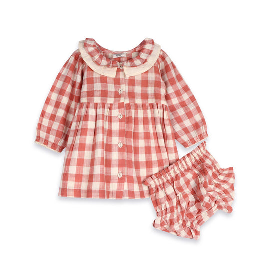 Holly Gingham Dress & Bloomer | Viverano Organics