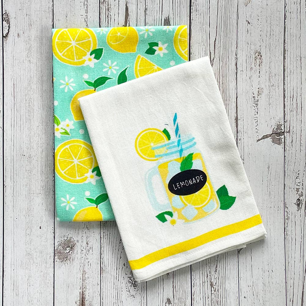 Lemonade Printed Kitchen Towel (Set of 2) | Mahogany