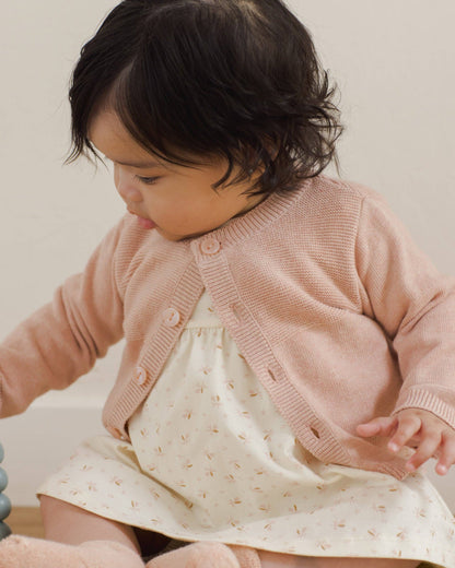Knit Cardigan - Heathered Rose | Quincy Mae