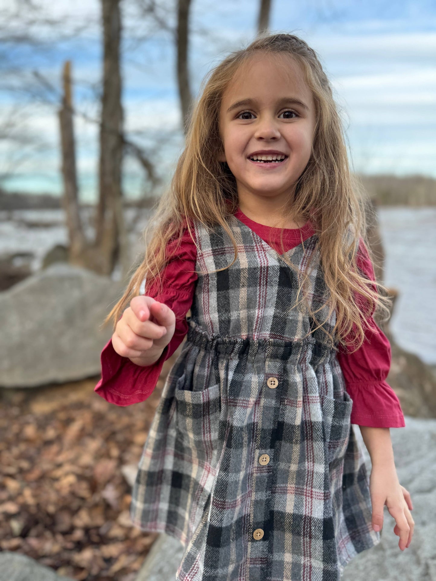 Matilda Dress in Charcoal Plaid | Vignette