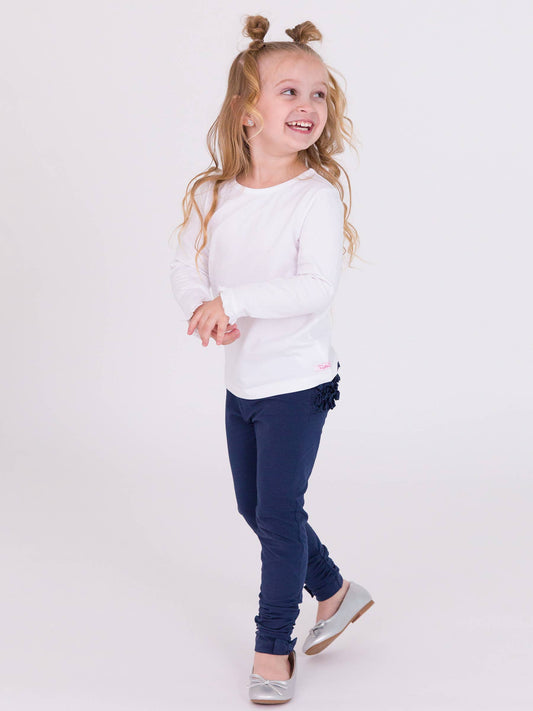 White Ruffle Sleeve Top | RuffleButts + RuggedButts