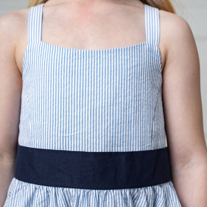 Blue Seersucker Organic Sundress | Hope and Henry
