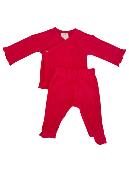 Red Organic Pointelle Set | Siix Collection