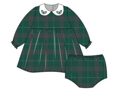 Green Plaid Collared Dress | Monica + Andy