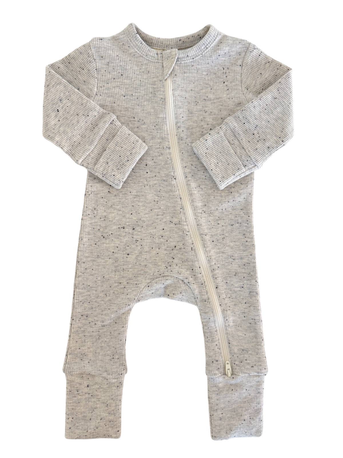 Heather Speckle Zip Romper | Siix Collection