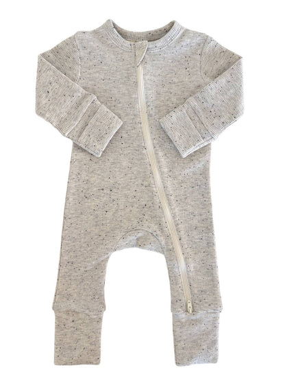 Heather Speckle Zip Romper | Siix Collection