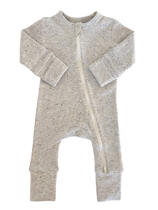 Heather Speckle Zip Romper | Siix Collection