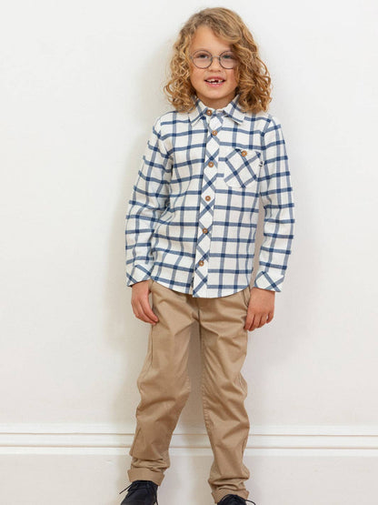 Organic Cotton Blue Check Shirt | Kite Clothing UK