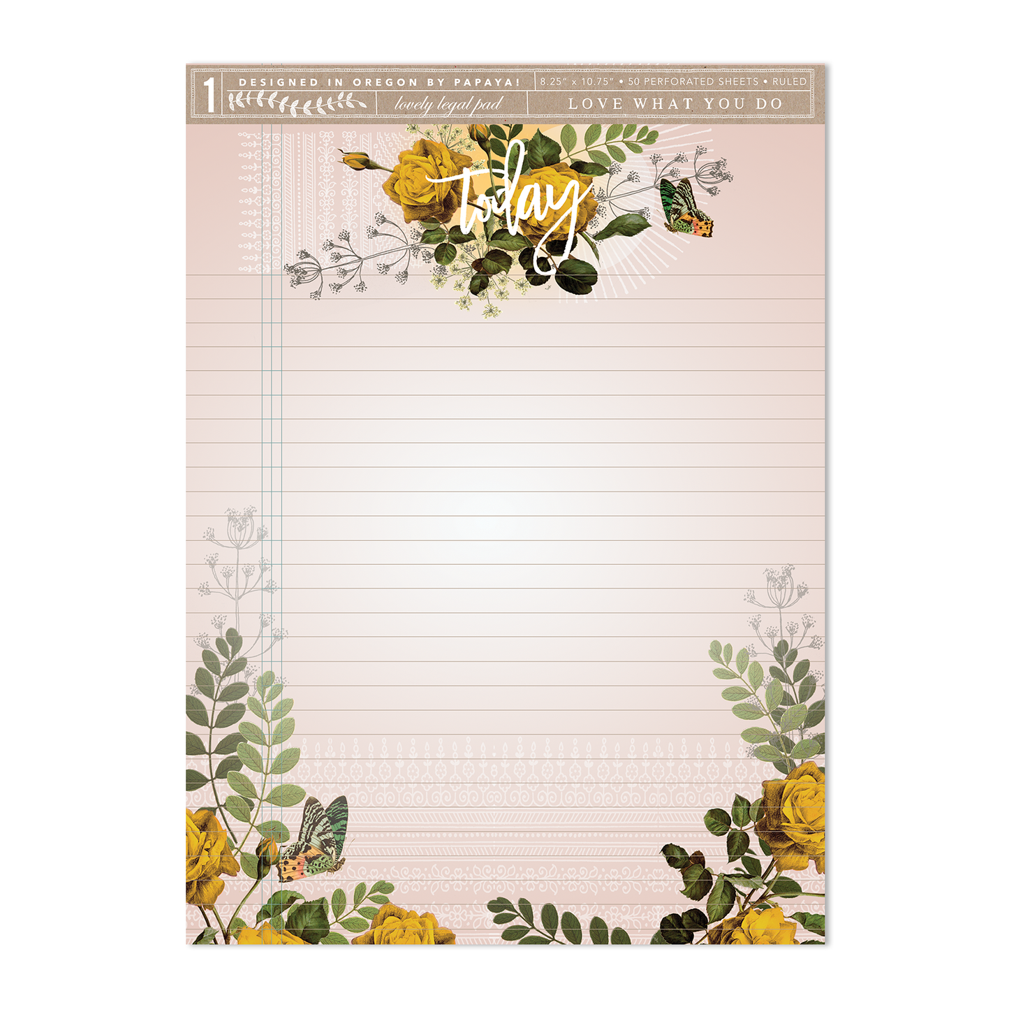 Pink Bouquet Legal Pad | Papaya