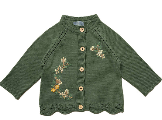 Green Elna Cardigan | Hanevild