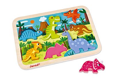 Dinosaurs Chunky Puzzle (7 Stand-Alone Pieces) | Janod