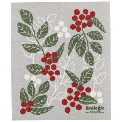 Merry Berry Christmas Swedish Dishcloth | Ecologie