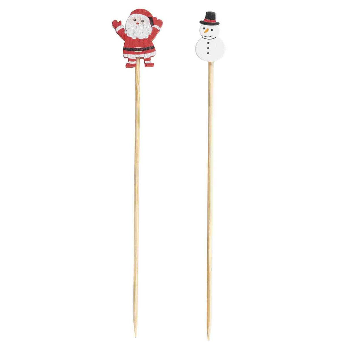 Snowman & Santa Decorative Picks - 4.5" | TableCraft
