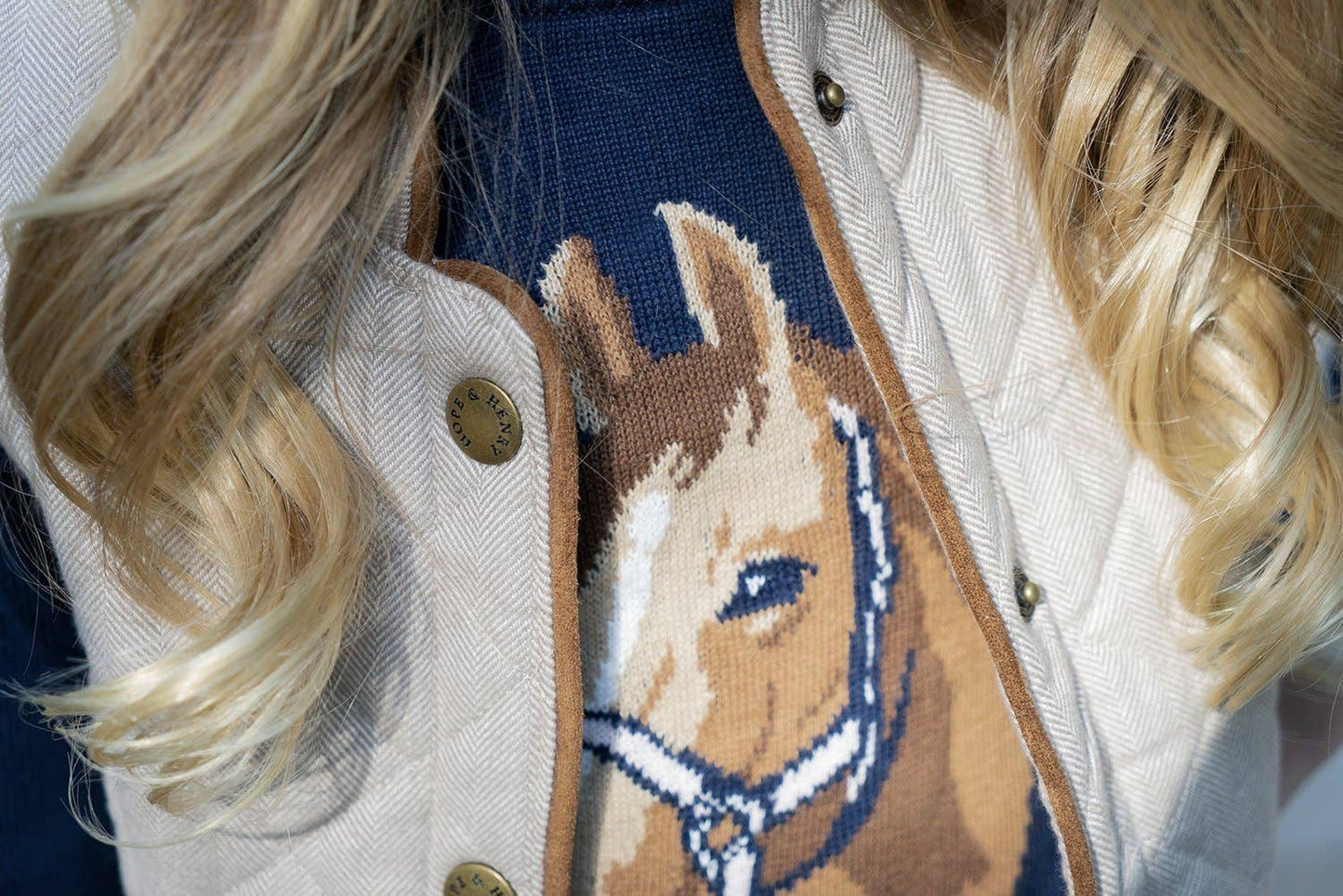 Navy Horse Intarsia Pullover Sweater | Hope & Henry