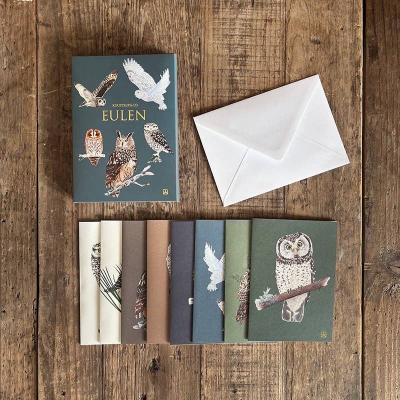 Eulen - Owl - Boxed Cards | Koustrup & Co