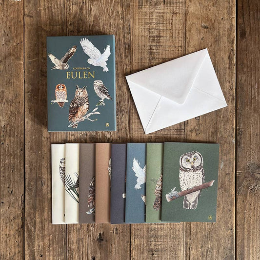 Eulen - Owl - Boxed Cards | Koustrup & Co