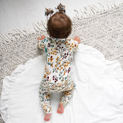 Maren Floral Bamboo Ruffle Romper | Gigi & Max