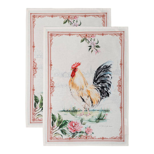 Campagne - Coq Kitchen Towels - Set Of 2 | Maison d'Hermine