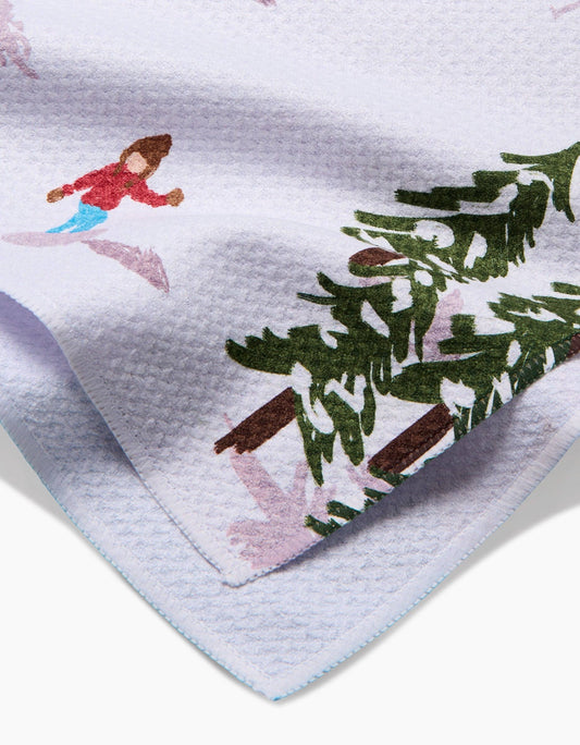 Winter Skiing Trip Tea Towel | Geometry