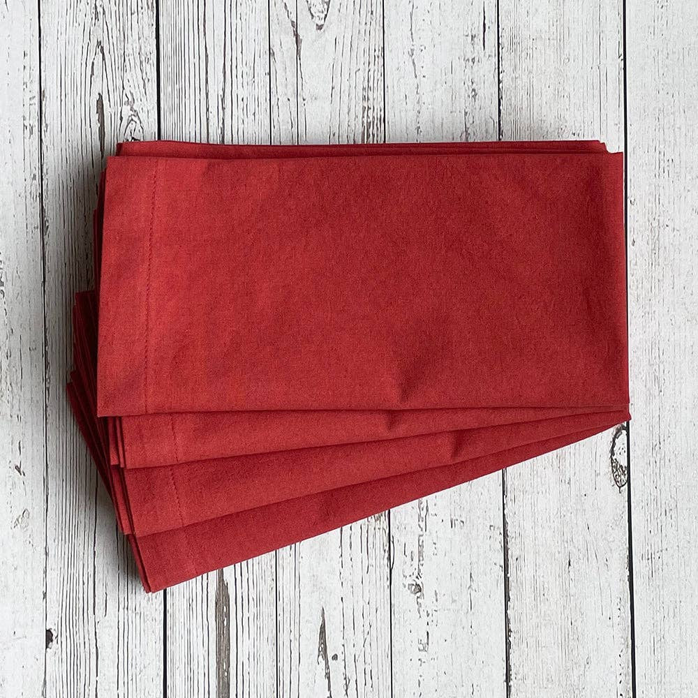 Solid Coral Napkins (Set of 4) | Mahogany