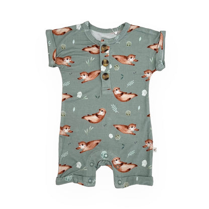 Sea Otter Bamboo Henley Shortie | Emi Lei
