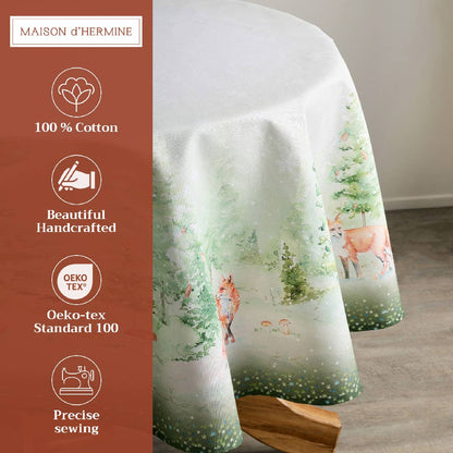 Winter Mornings Cotton Tablecloth (Various Sizes) | Maison d'Hermine